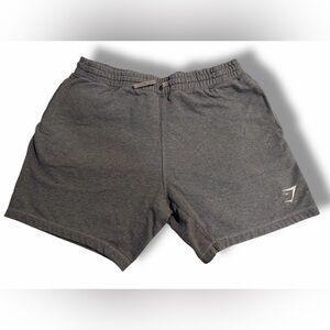 Gymshark Crest Shorts Men’s Gray Marl Logo Soft Pockets 6” Inseam 100% Cotton